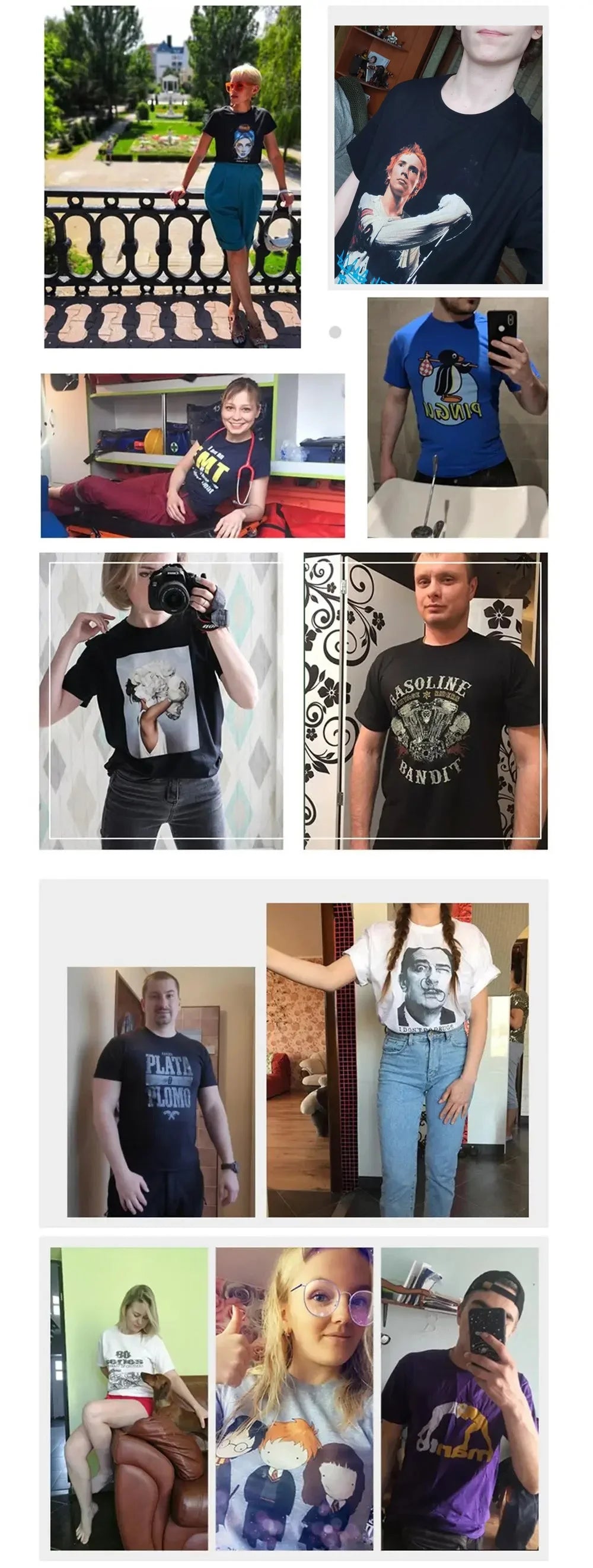 T-shirt famille décontracté imprimé — manches courtes, col rond