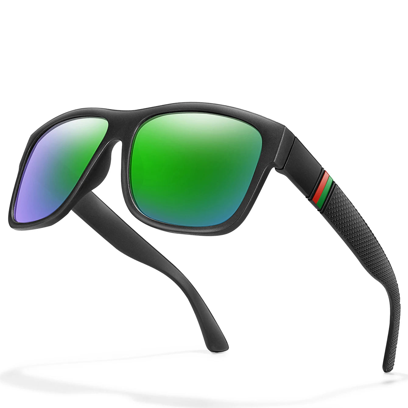 Lunettes de soleil polarisées carrées pour hommes, marque classique, pour la pêche, la conduite en plein air, le cyclisme, la course, Vintage, grand cadre, UV400