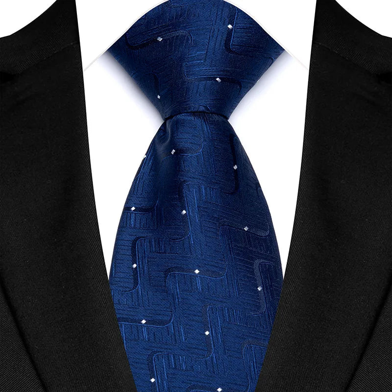 Cravate classique à rayures Paisley pour hommes — 8cm, Jacquard, bleu royal, accessoires, mariage