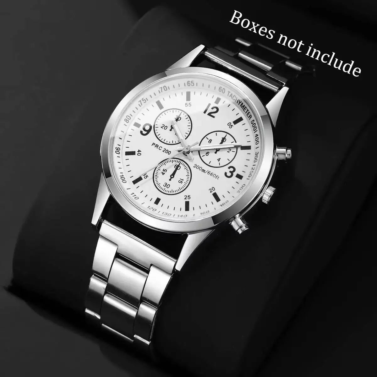 Reloj de cuarzo para hombre, de negocios, con correa de acero inoxidable
