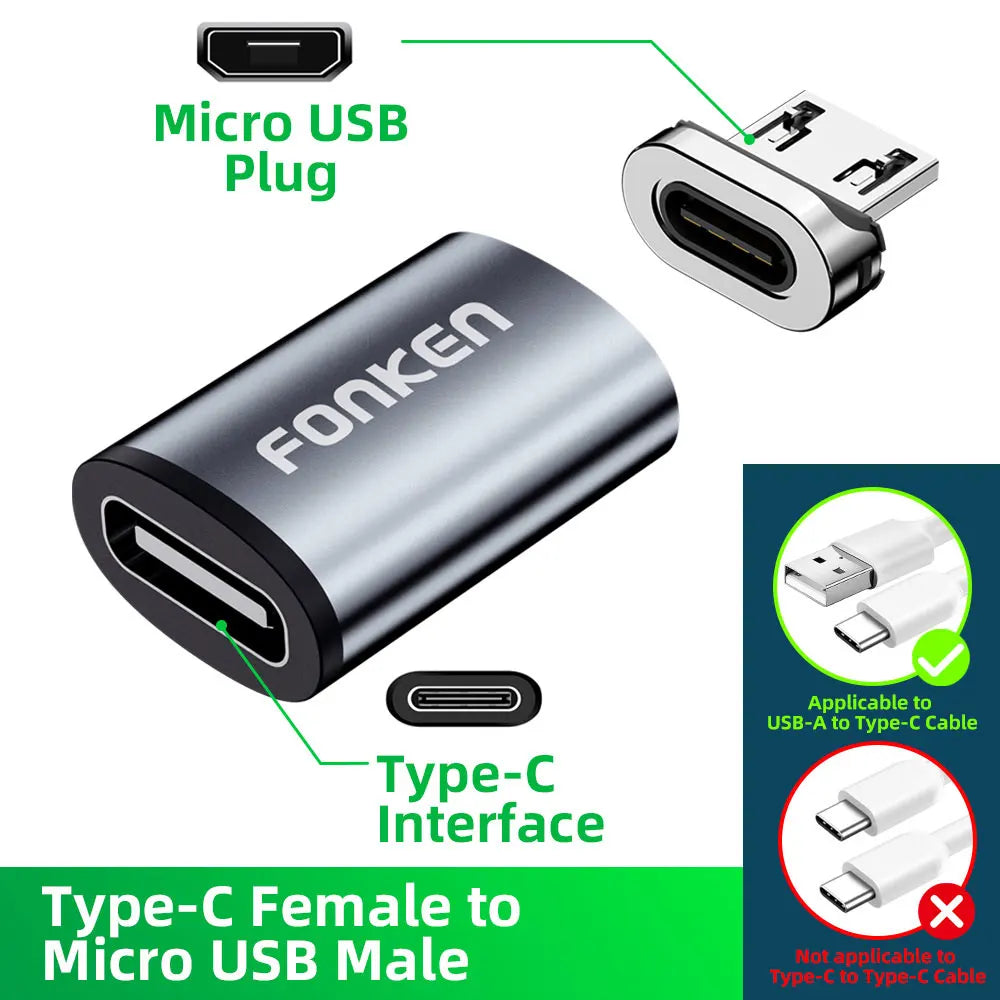 Connecteur Magnétique Adaptateur Téléphone — Micro USB Aimant Type C Android