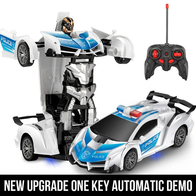 Coche eléctrico RC 2 en 1, robots de transformación, modelo de vehículo deportivo, juguetes para niños, coches de deformación RC geniales a distancia, juguete para niños, regalos