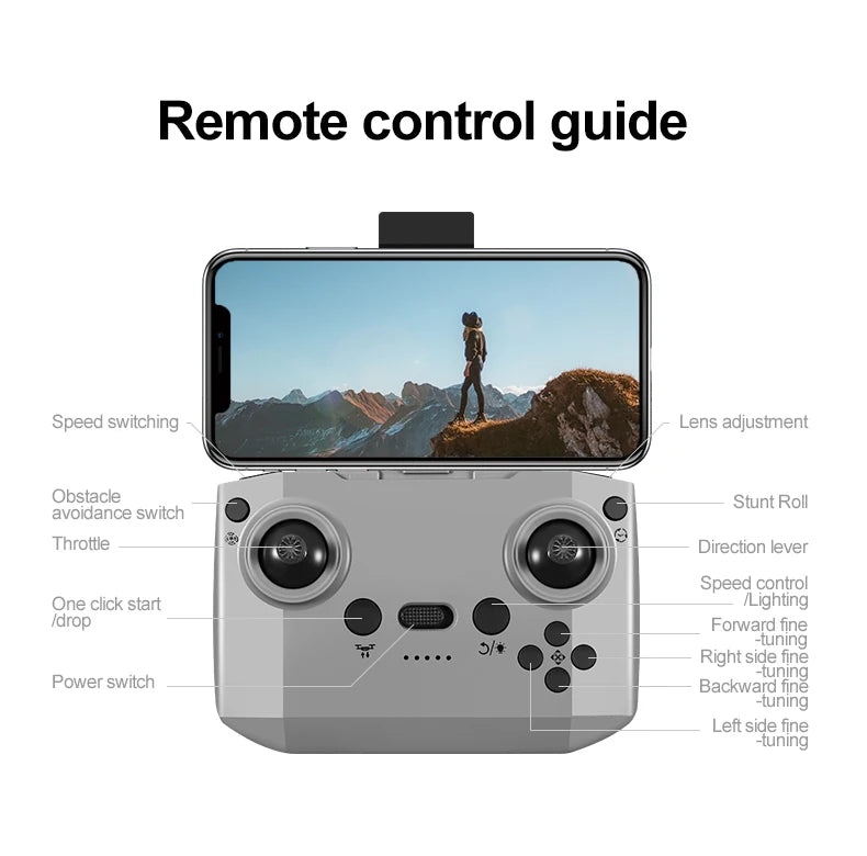 Drone 8K HD grand écran — positionnement flux optique, moteur brushless, évitement intelligent d'obstacles