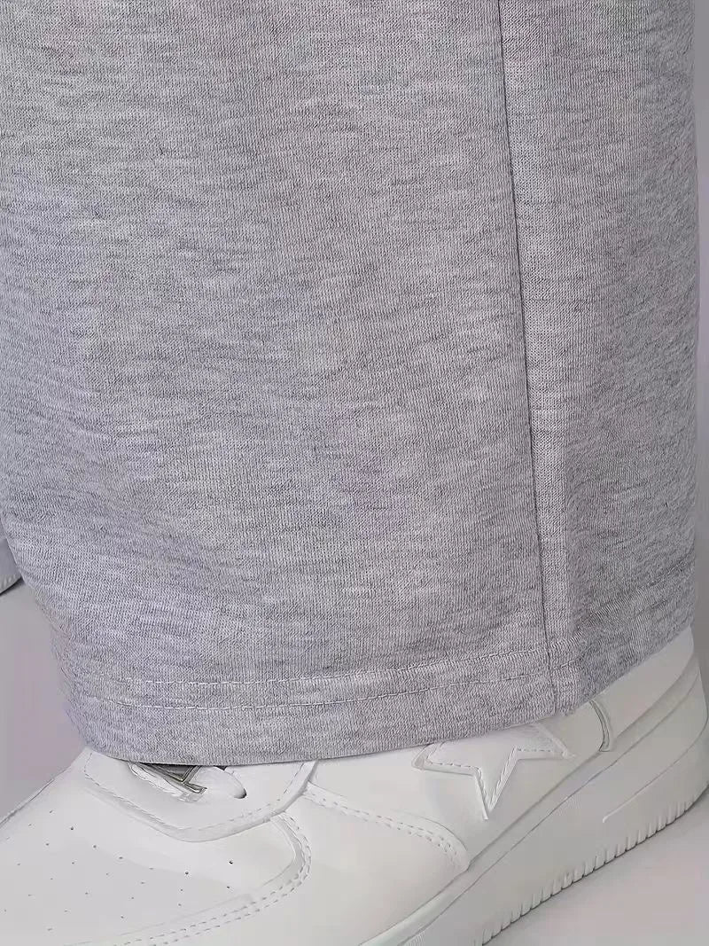 Pantalón de chándal cómodo de pernera recta para hombre, estilo retro Y2K, corte holgado, jogging hip hop, pantalón casual con bolsillos grandes