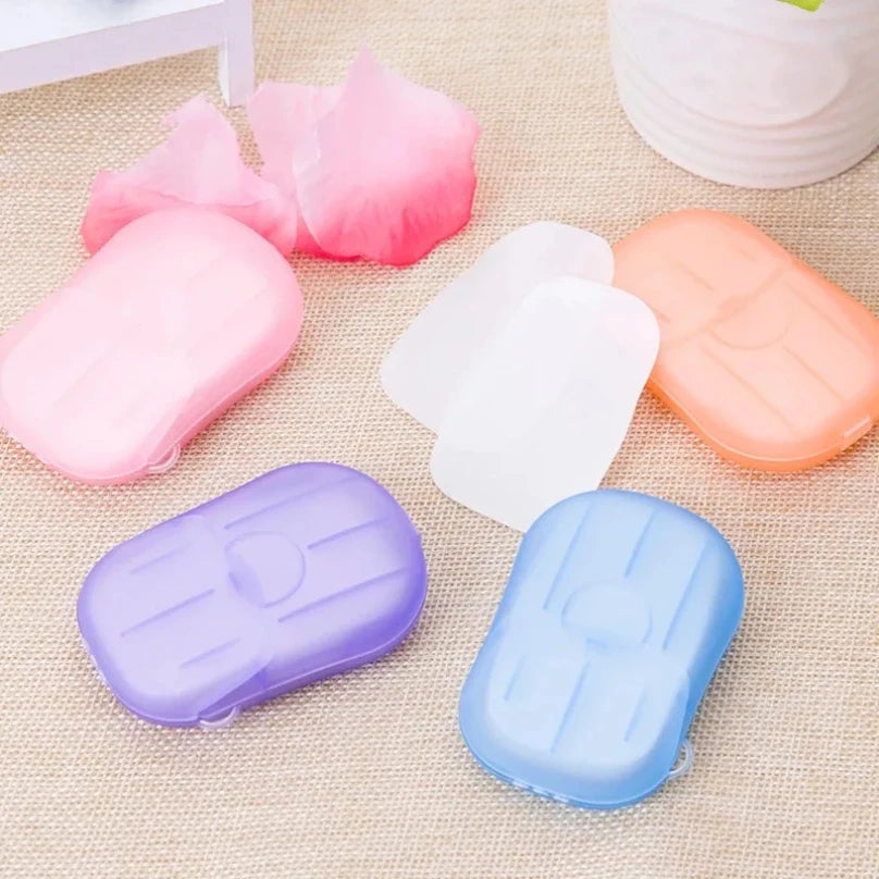 Papier savon Portable jetable voyage Camping Mini savons de nettoyage pour laver le nettoyage des mains pour la randonnée en plein air fournitures de plein air