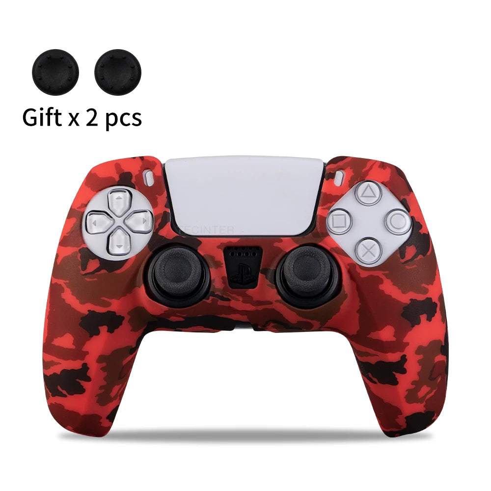 Housse de protection en silicone pour manette de jeu Slim — étui en caoutchouc antidérapant avec capuchons de poignées de pouce