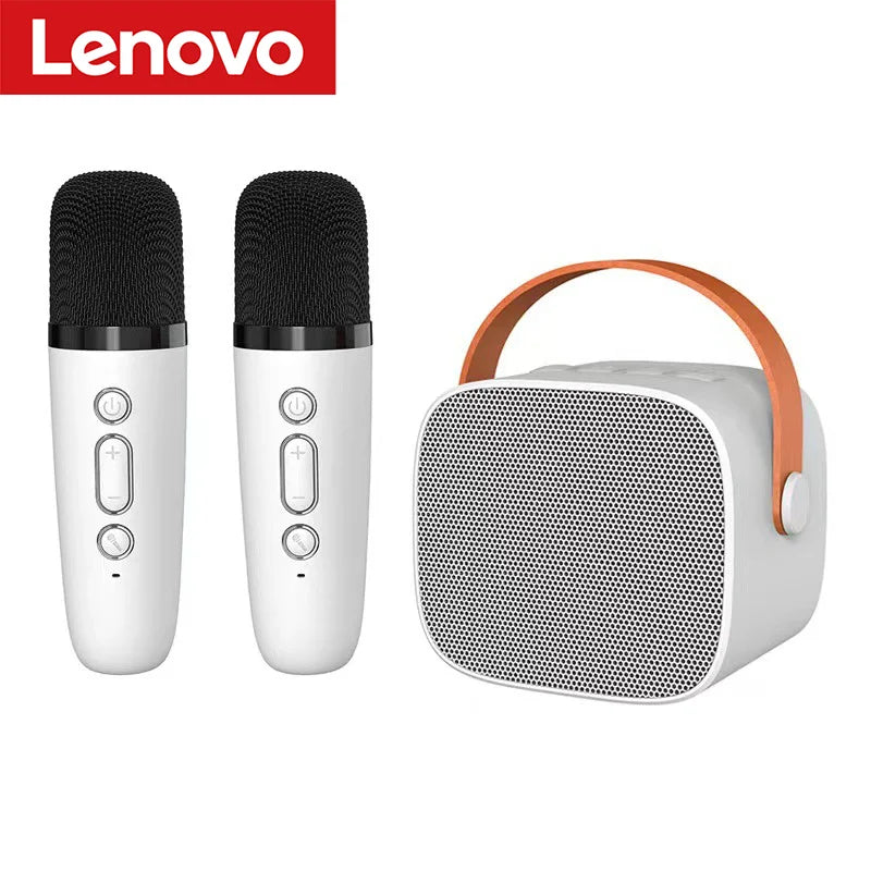 Altavoz Bluetooth inalámbrico Lenovo K1 con 2 micrófonos, máquina de karaoke con luz respiratoria para cantar en familia, regalos para niños