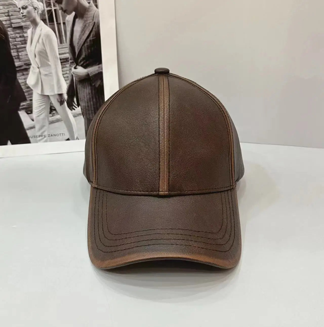 Casquette de baseball en cuir pour hommes et femmes — snapback, street, hip hop, trucker, hiver