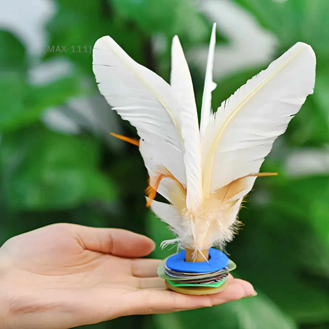 White goose feather shuttlecocks, traditional Chinese sports equipment, outdoor foot exercise, toy for adults and children