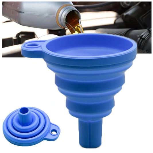 Embudo universal de silicona para líquidos, plegable y portátil, para coche, agua caliente
