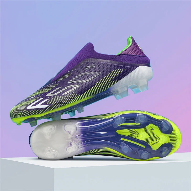 Chaussures de Football Homme Crampons TPR Cuir Verni — Terrain Gazon & Futsal EU 31–48