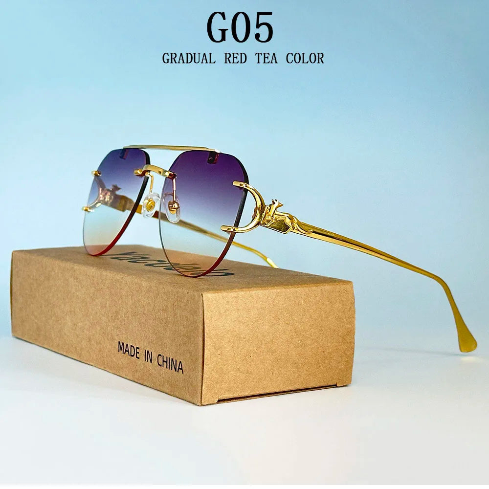 Lunettes de soleil femmes sans monture ovale — mode, vintage, 2025