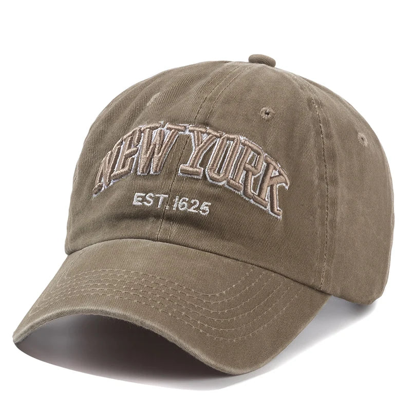New York Distressed Cotton Cap for Men and Women, Snapback Caps, Baseball Caps, Sun Protection, CasAdvantages, Dad Hat, Outdoor Cap, 2024