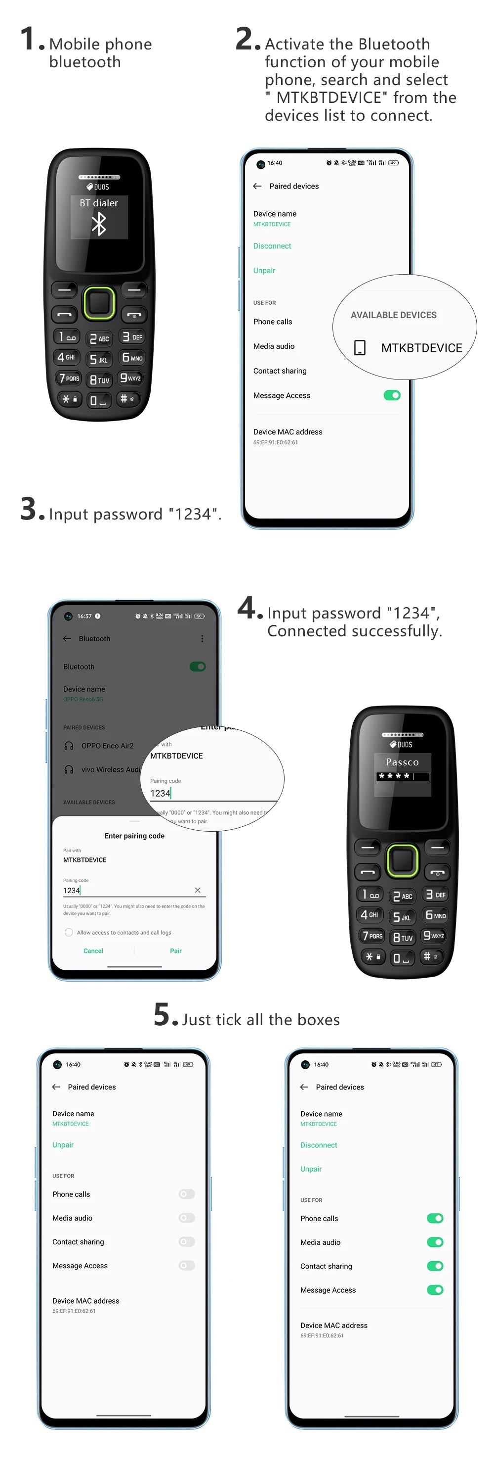 BM310 petits téléphones mobiles débloqués Bluetooth écouteur téléphone faible rayonnement enregistrement d'appel automatique double SIM petit téléphone portable