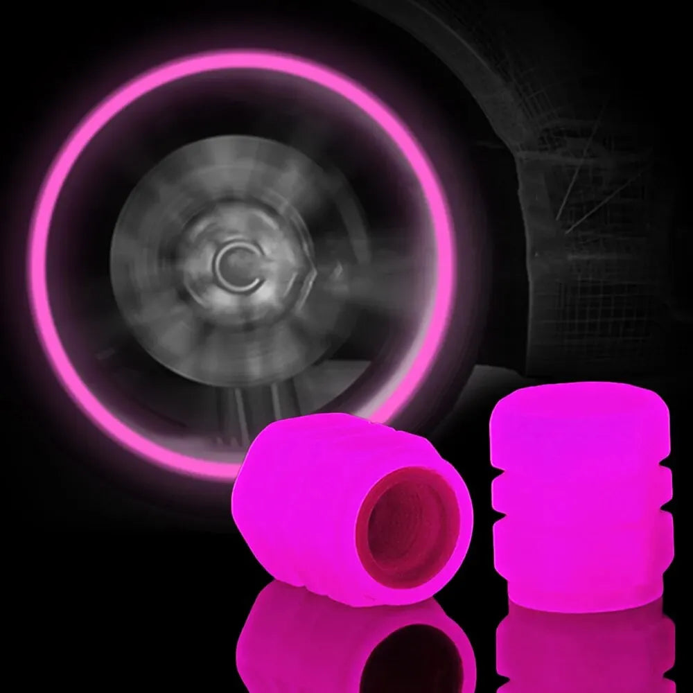 8 pièces Valve lumineuse moto vélo vélo voiture roue pneu moyeu capuchon Fluorescent nuit brillant lumineux Valve tige bouchons décor