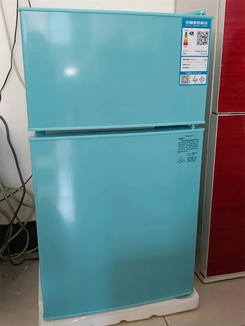 Refrigerador de doble puerta para apartamento de alquiler, pequeño refrigerador doméstico con congeladores profundos, refrigerador de bajo consumo de nivel uno