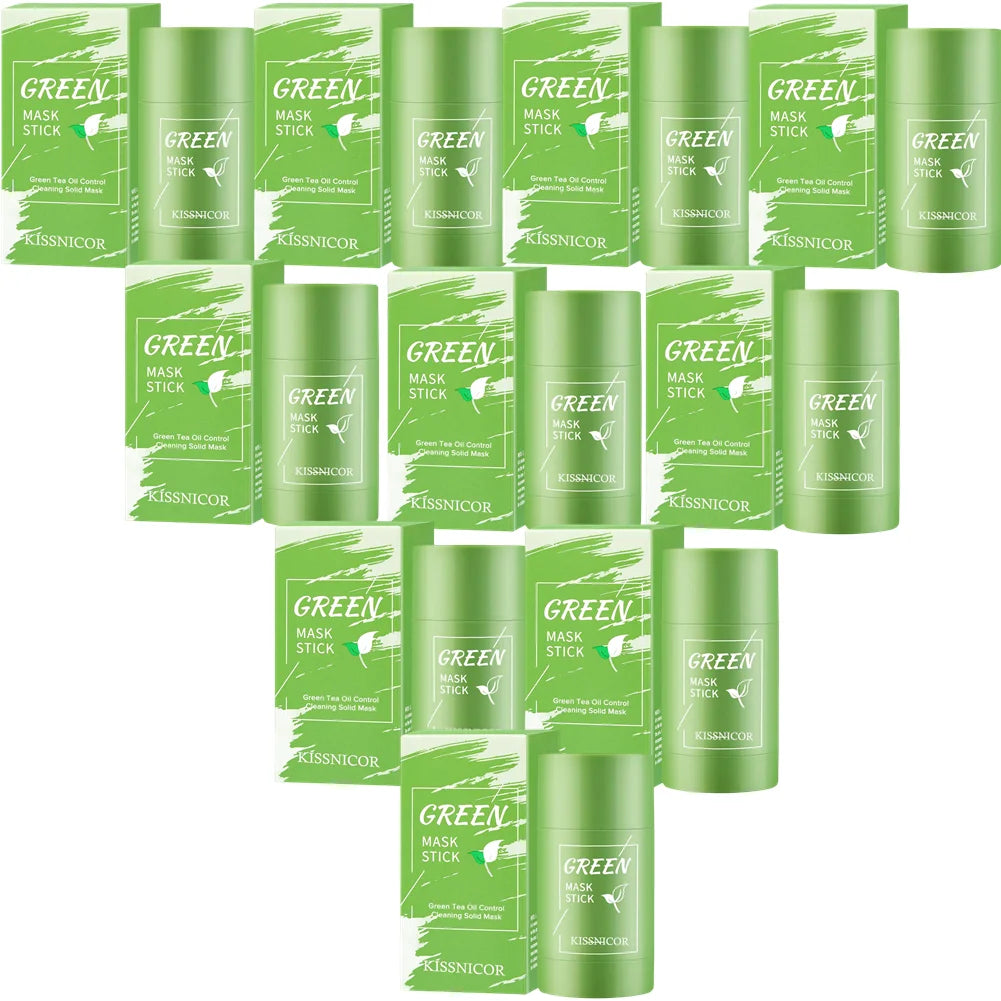 Masque de nettoyage du visage, bâton de nettoyage au thé vert, rétrécit les Pores, dissolvant de points noirs en profondeur, masque hydratant, soins pour la peau