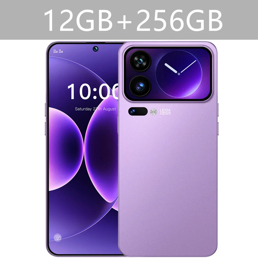 Smartphone M17 Pro Max 7.3HD 2026 NOUVEAU CHAUD Pas Cher 5G Double SIM 7800mAh Android 15 Version Globale Téléphones Mobiles