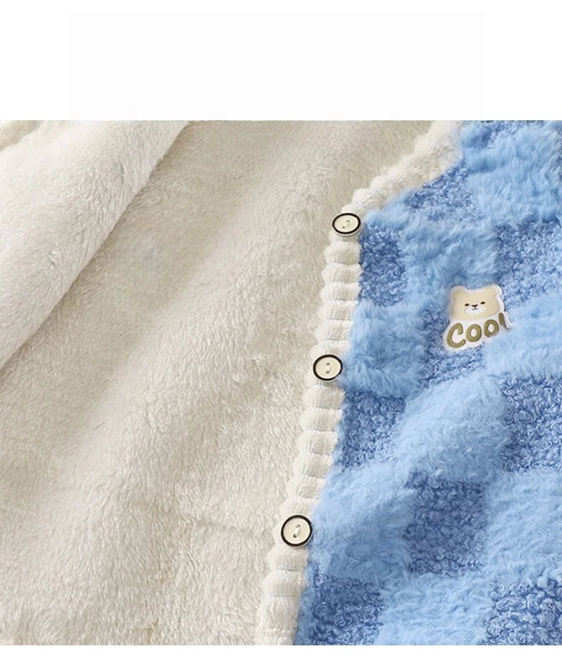 Manteau polaire pour enfants, Gilet chaud Double épaisseur, motif à carreaux, pour garçons et filles, vêtements d'extérieur sans manches, automne et hiver