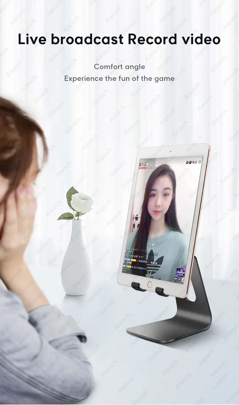 Support de tablette réglable en métal pour bureau — universel, 7 à 11 pouces, Android, iOS