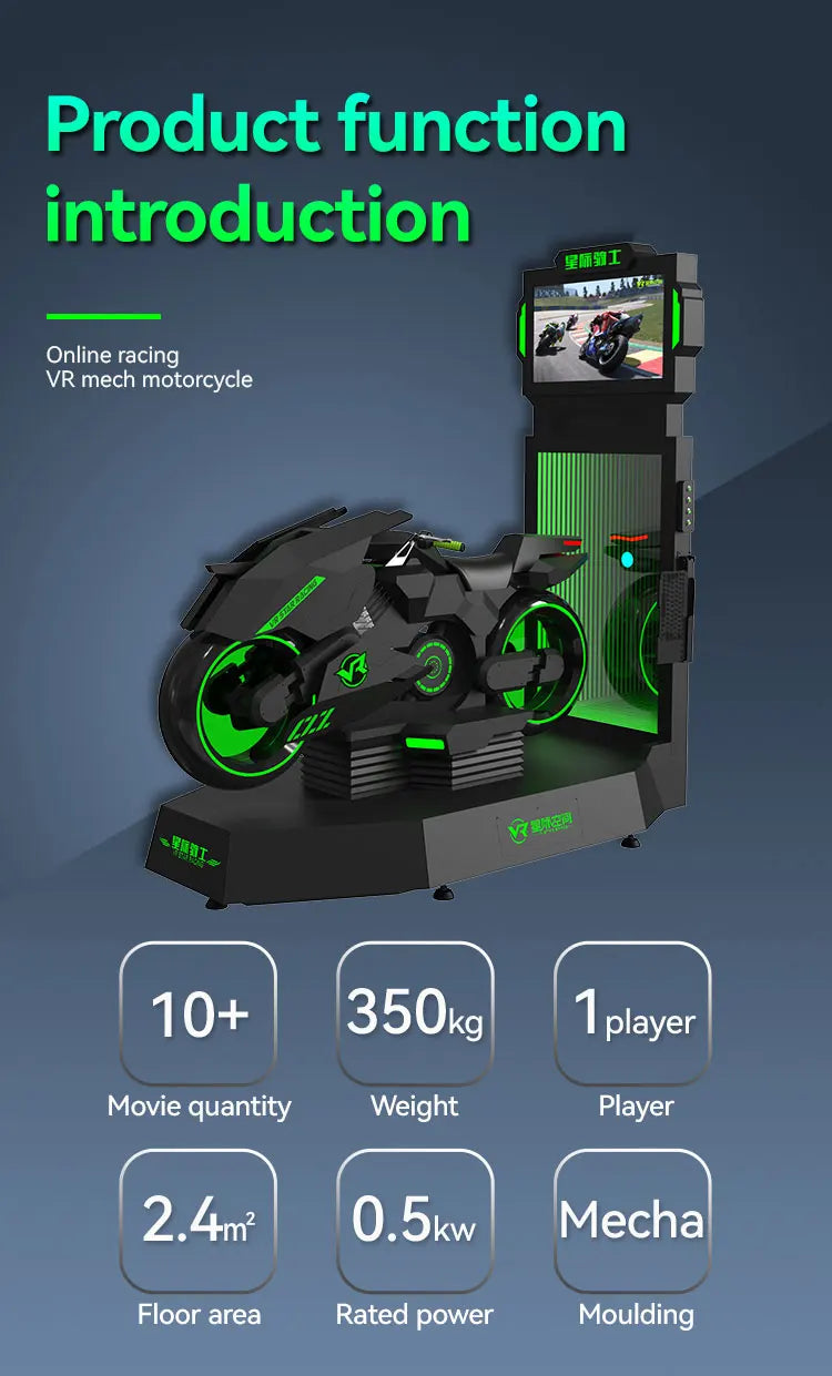 Simulateur VR 9D — Jeu Conduite Volant Spatial, Course Moto, Réalité Virtuelle