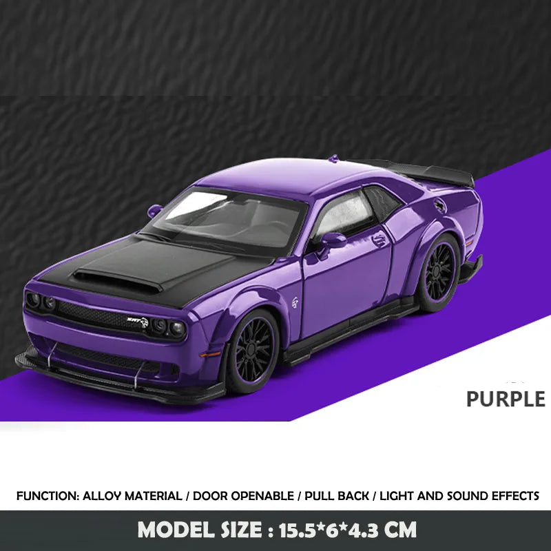 Modèle de muscle car américain 1:32 avec son et lumière — rétrofriction, collection miniature, cadeau garçon