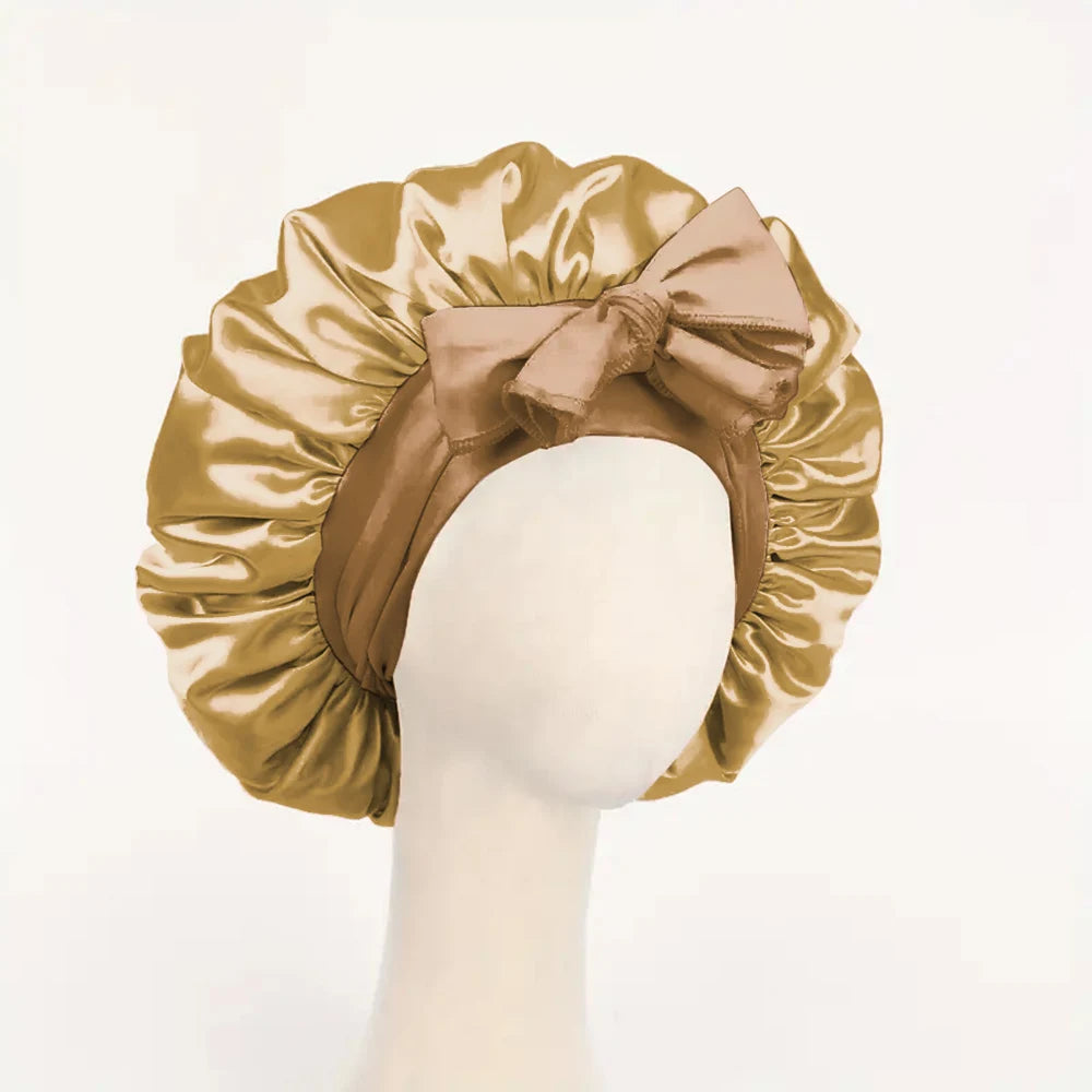 Bonnet réglable en satin pour hommes et femmes — dormir, cheveux, bande lourde