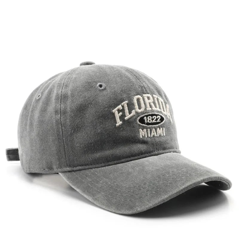 Casquette de baseball lettre brodée — hommes, femmes, mode, vintage, solide, sports plein air, snapback (v2)