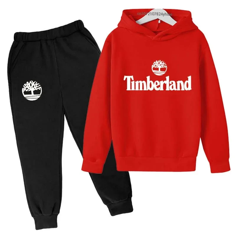 Ensemble Survêtement Enfants Style — Sweat À Capuche Pantalon 2 Pièces 2-13 Ans
