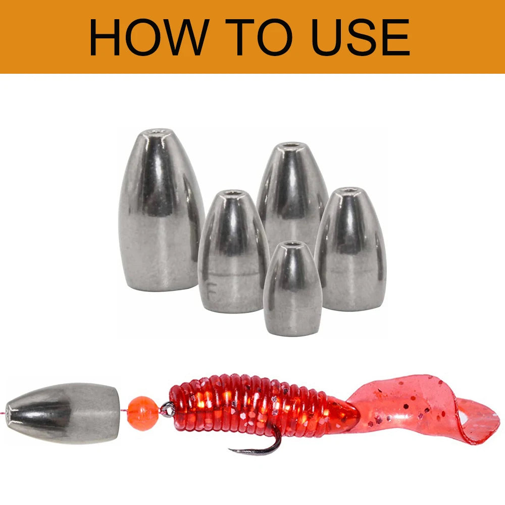 Poids de balle en alliage antémonie, 20 pièces, pour plate-forme Texas, poids de pêche avec noyau en plastique, plate-forme caroline, leurre, accessoires de bar