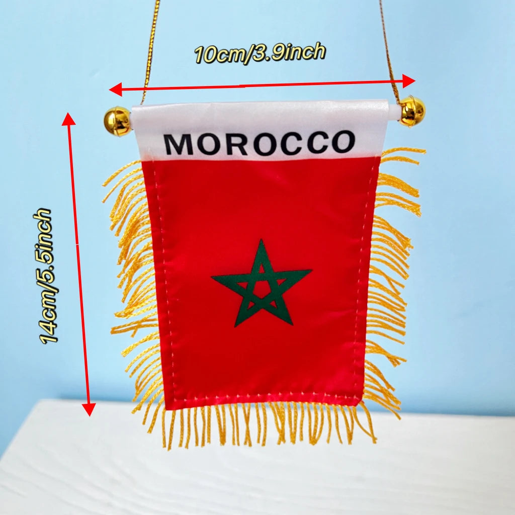 10x14 cm Car Window Decoration Polyester Algeria/Morocco Pennant Hanging Moroccan Mini Pennant Flags