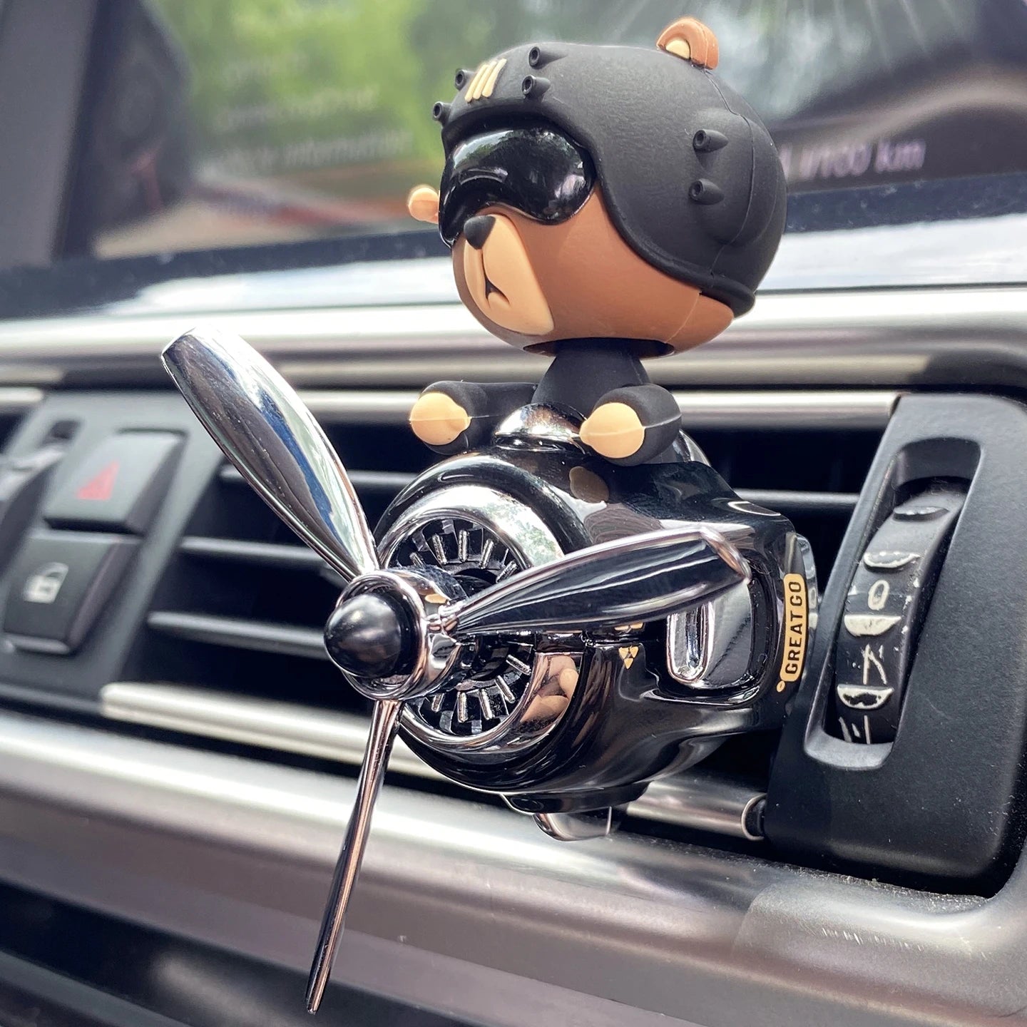 Tête secouer hélice rotative avion cool ours pilote voiture désodorisants accessoires décoration amusant diffuseur parfum parfum hommes