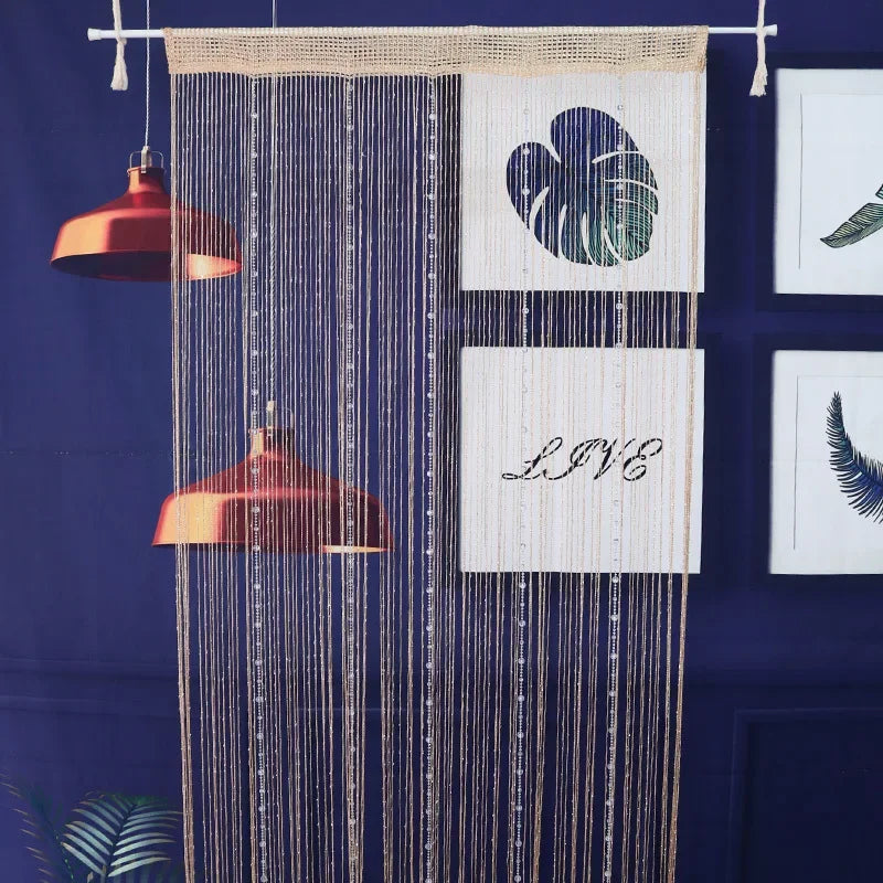 Rideaux à cordes perlées en cristal, 100cm x 200cm, pour salon, porte, mur, fenêtre, écran, gland