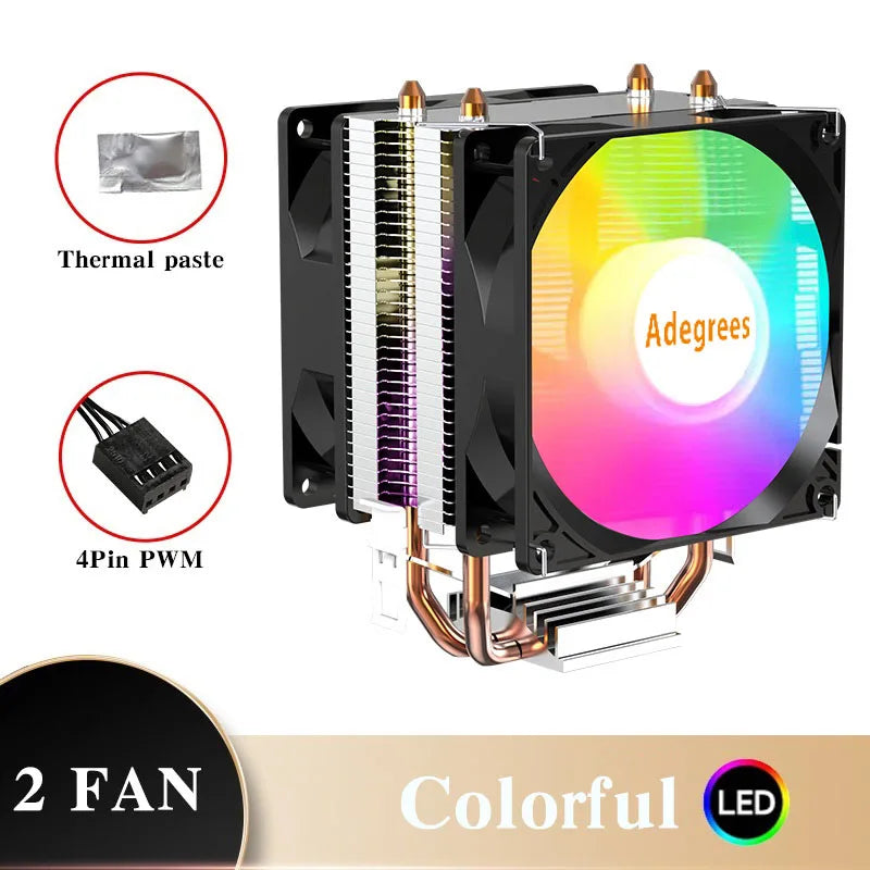 Refroidisseur d'air CPU X79 X99 3 broches PWM 4 broches ventilateur de refroidissement de processeur silencieux pour Intel LGA 1151 1155 1200 1700 2011 AMD AM3 AM4 radiateur PC