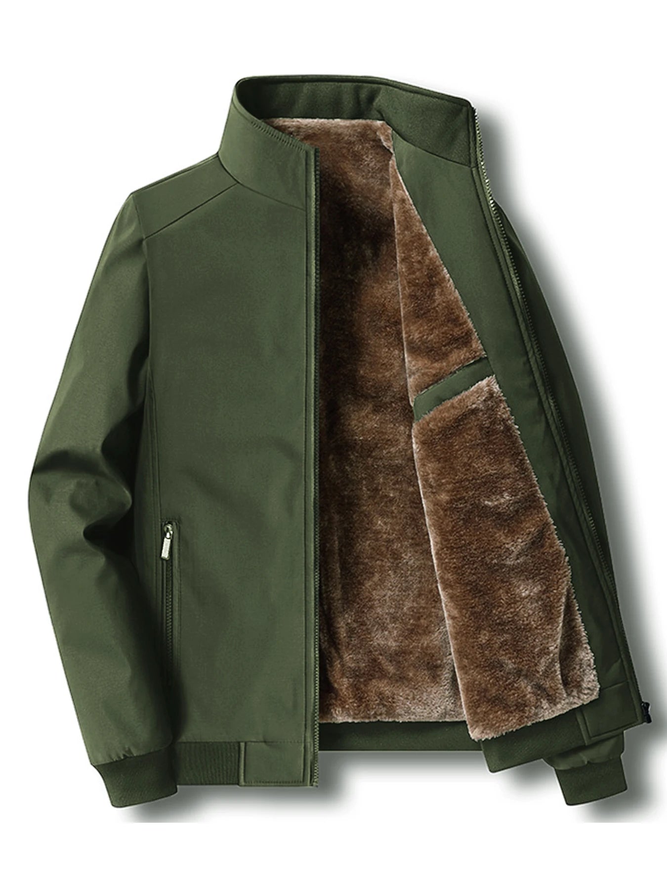 Chaqueta de terciopelo para hombre, cuello levantado, acolchada de algodón, gruesa, cálida, casual, nueva colección otoño e invierno