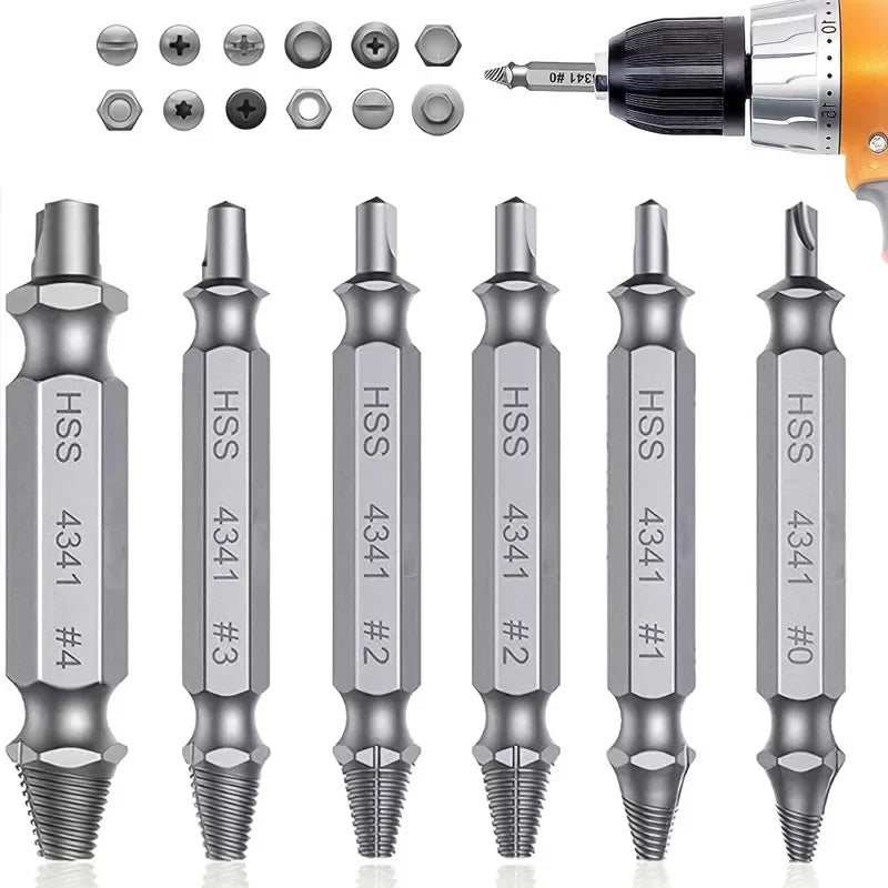 Kit Extracteurs Vis Endommagées — Foret HSS, Dissolvant Vis Cassées & Dénudées, Outils Électriques