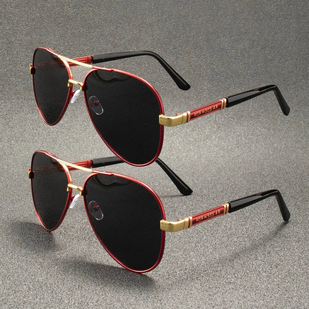 Lunettes de soleil polarisées hommes monture métallique — pêche, conduite, UV400