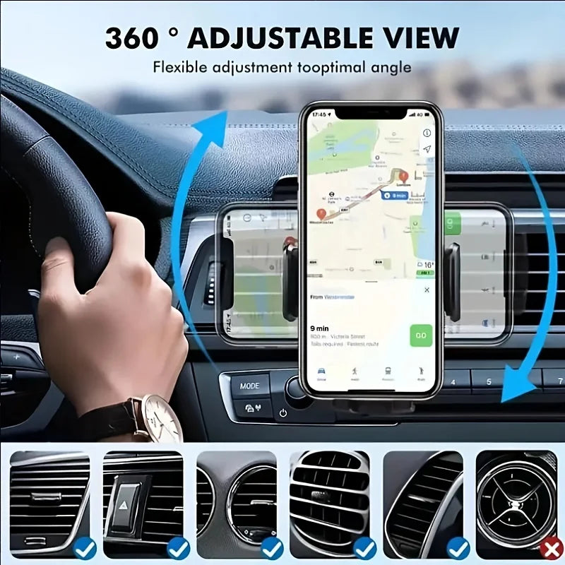 Car Mobile Phone Mount, Vent Reset, Mobile Cell Holder, Smartphone, GPS, 4.7-6.7 Inches