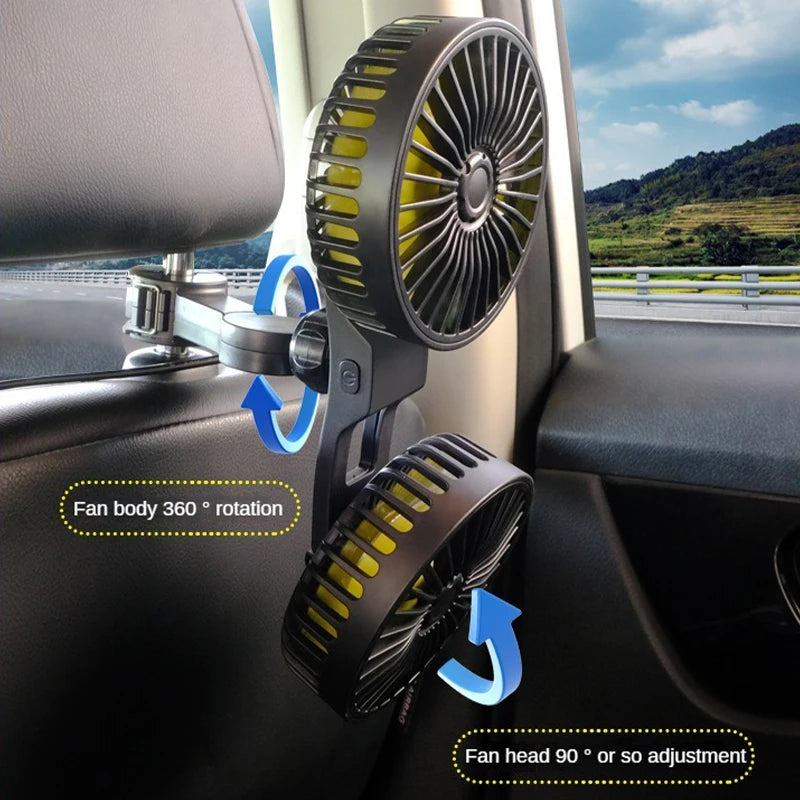 3-speed car rear seat fan, USB air freshener, air conditioner, car cooler