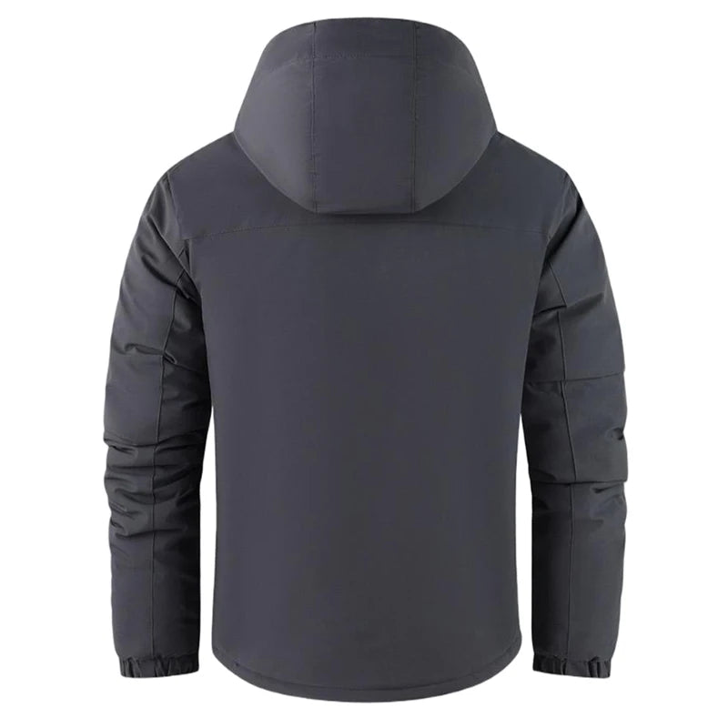 Veste d'hiver épaisse et imperméable pour homme, coupe-vent, chapeau détachable, multi-poches, coupe-vent de travail, Safari