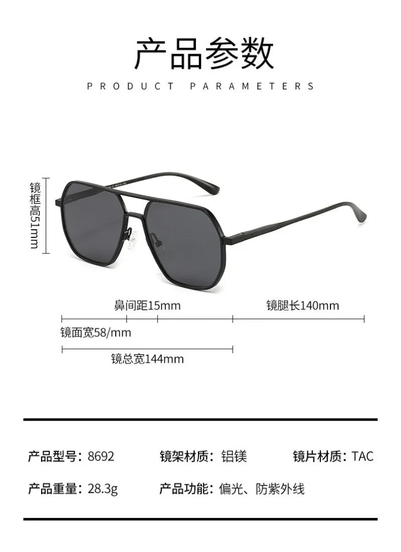 Lunettes de Soleil Dégradées pour Homme, Grande Monture, Pilote, Design, Anti-ZE, Zones Me UV400