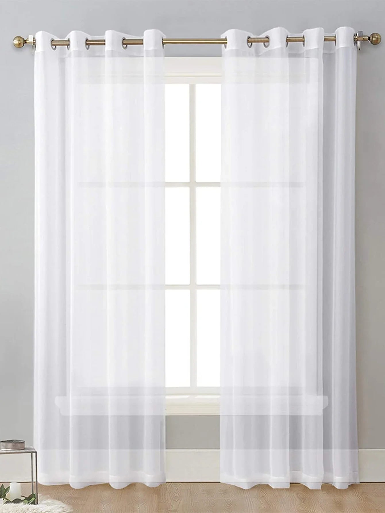 Rideau transparent moderne de couleur unie, rideaux de fenêtre pour salon, chambre à coucher, maison, haut à œillets pour écran de fenêtre français, 1 pièce