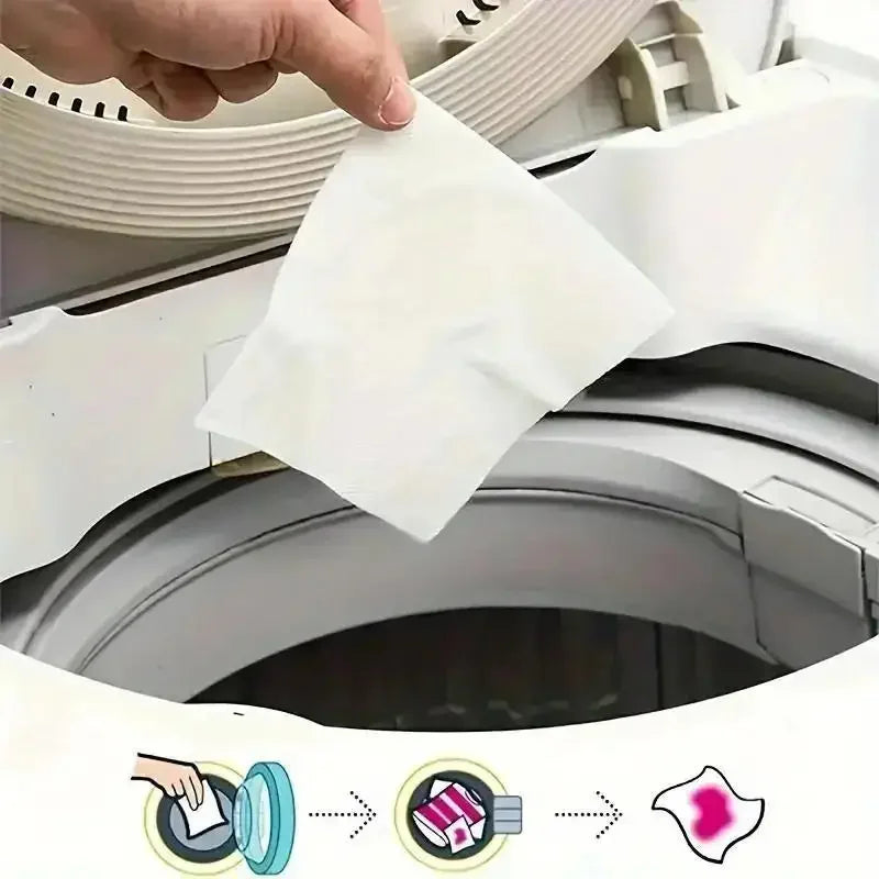 Papel absorbente de color para la ropa, 50/80/100 piezas, tabletas antidecoloración para lavadora, ropa limpia, hojas captadoras de color