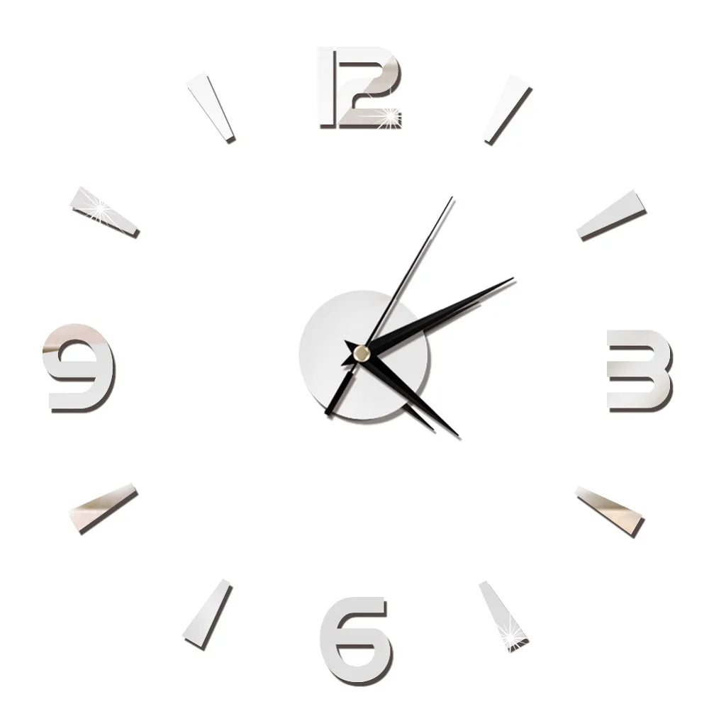 Creative Frameless Wall Clock, Silent Wall Sticker for Home, Acrylic Mirror Sticker, Wall Decor for Living Room and Office, DIY