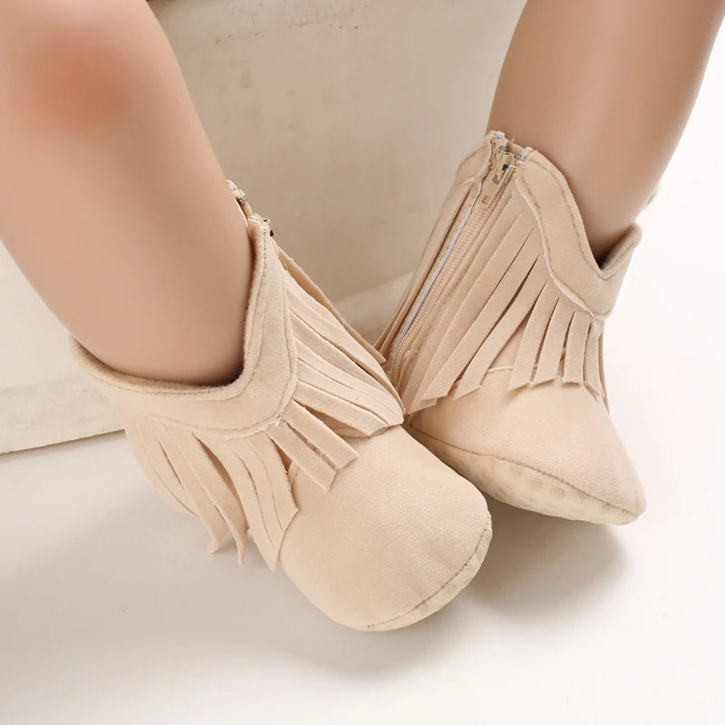 Mocassins Bébé Hiver Franges — Chaussures Douces Unisexe 0–18 mois