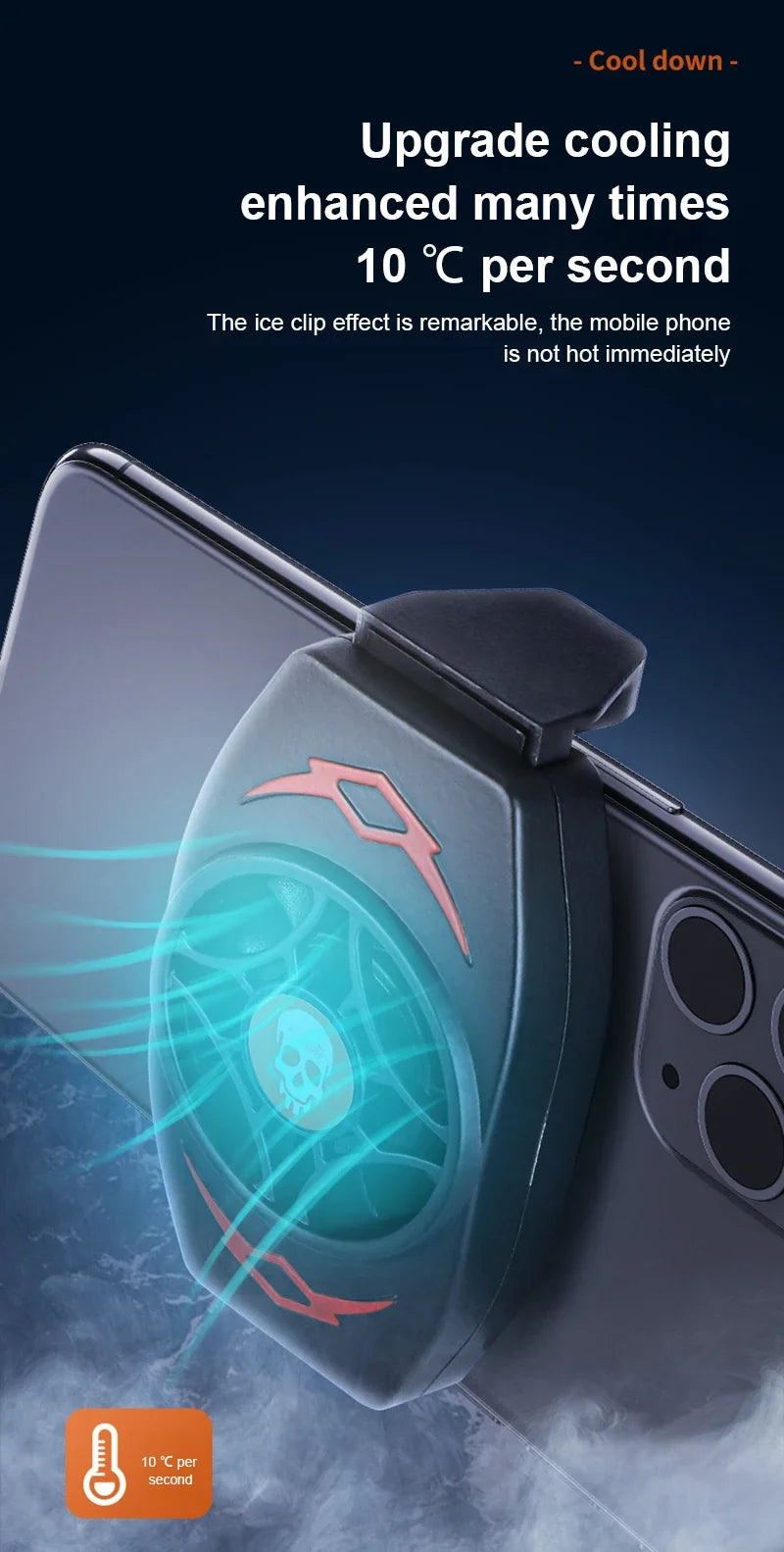 Kanlennys Room X13 — Refroidisseur Téléphone Clip Arrière Gaming iOS & Android