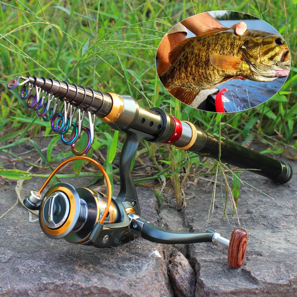 Sougayilang – canne à pêche télescopique de 1.8 à 3.6m, accessoire Portable de voyage avec moulinet à 11 roulements