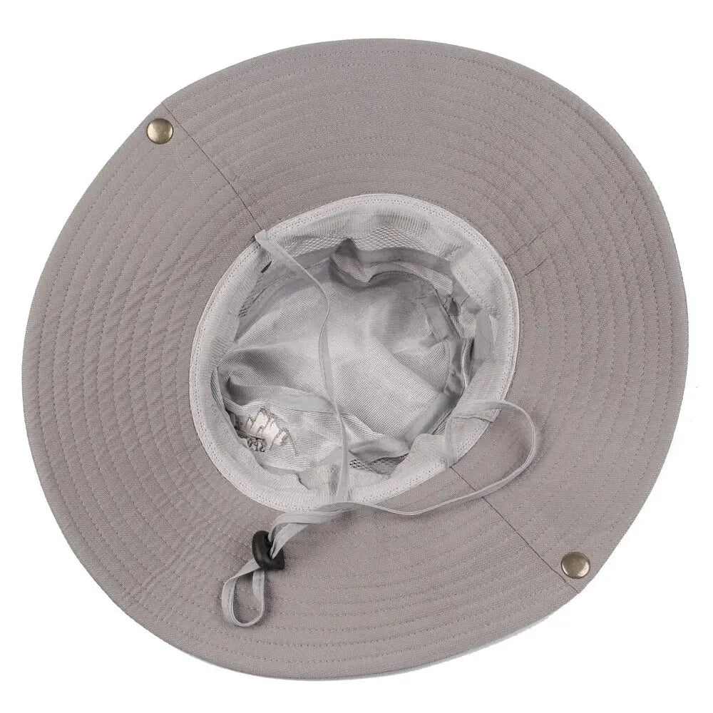 Chapeau seau d'été pour hommes, Protection UV en plein air, à large bord, Panama, Safari, chasse, randonnée, chapeau de pêcheur en maille, casquette de Protection solaire de plage