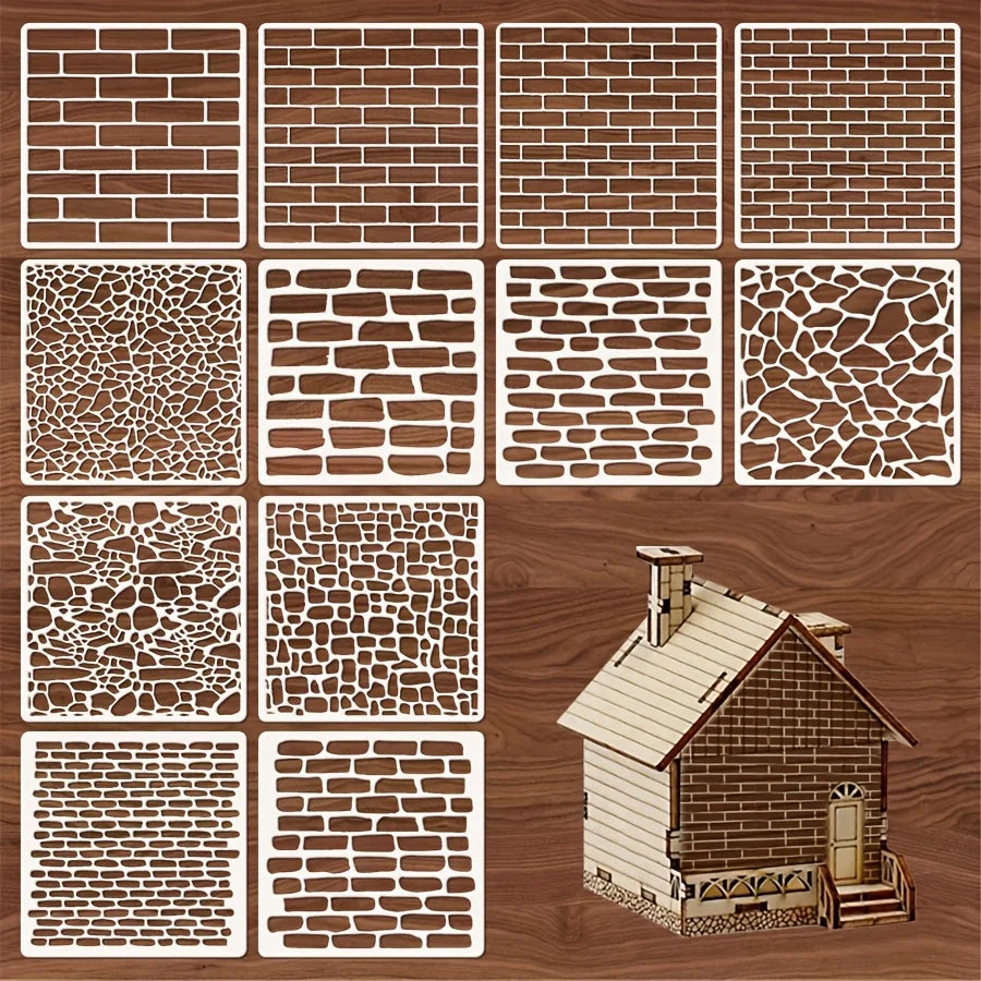 Pochoirs en Plastique Réutilisables — Lot de 12 Pièces DIY Peinture & Déco