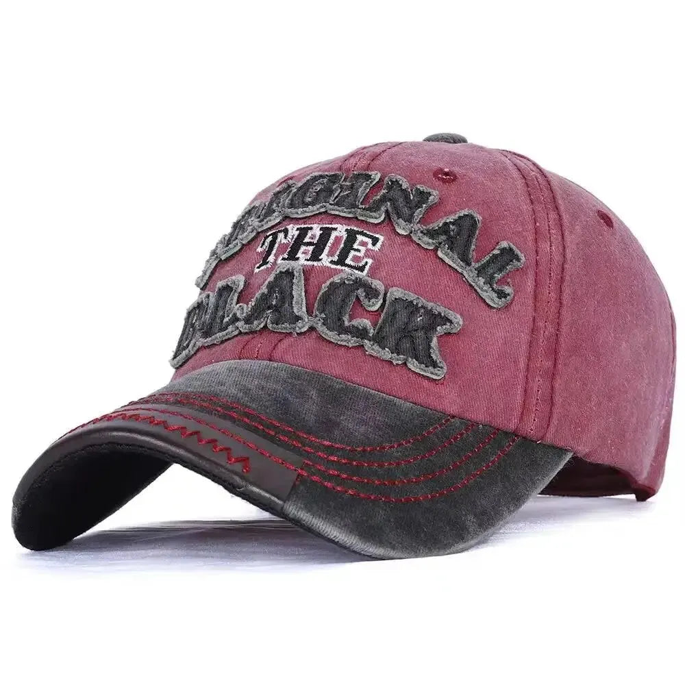 Casquette de Baseball Vintage unisexe, chapeaux en coton délavé pour hommes et femmes, casquette décontractée avec lettres noires brodées, casquette de sport de plein air